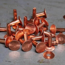 154pcs Rivets en cuivre pour le cuir, rivets en cuir, rivets en cuivre pur  et bavures pour le travail du cuir Jea
