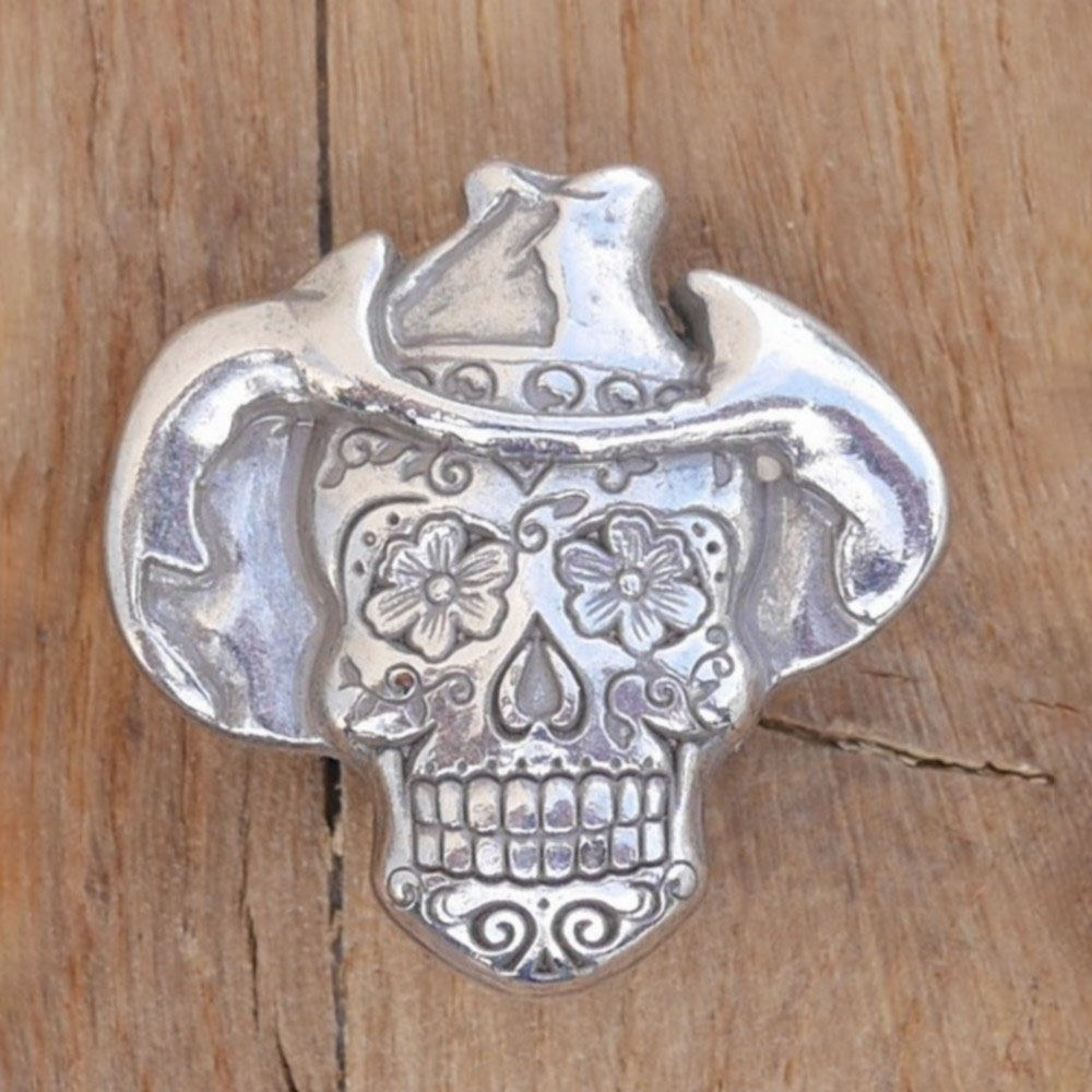 Concho pour cuir tête de mort mexicaine - cowboy Marque Tandy Leather