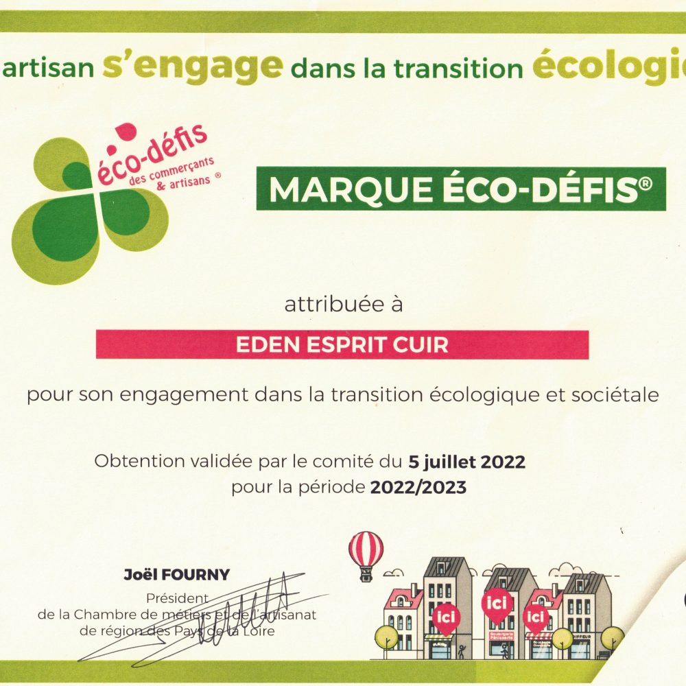 Eden Esprit Cuir et Eco-Défis