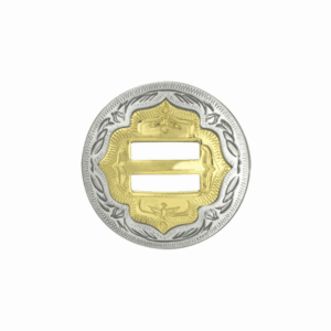 Concho argent et or à lacer – 32 mm
