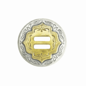 Concho argent et or à lacer – 38 mm
