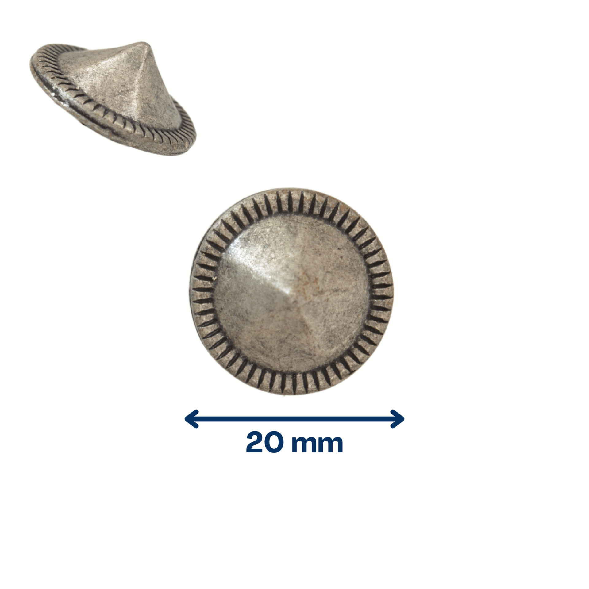 Cône vieil argent 20mm – Image 2