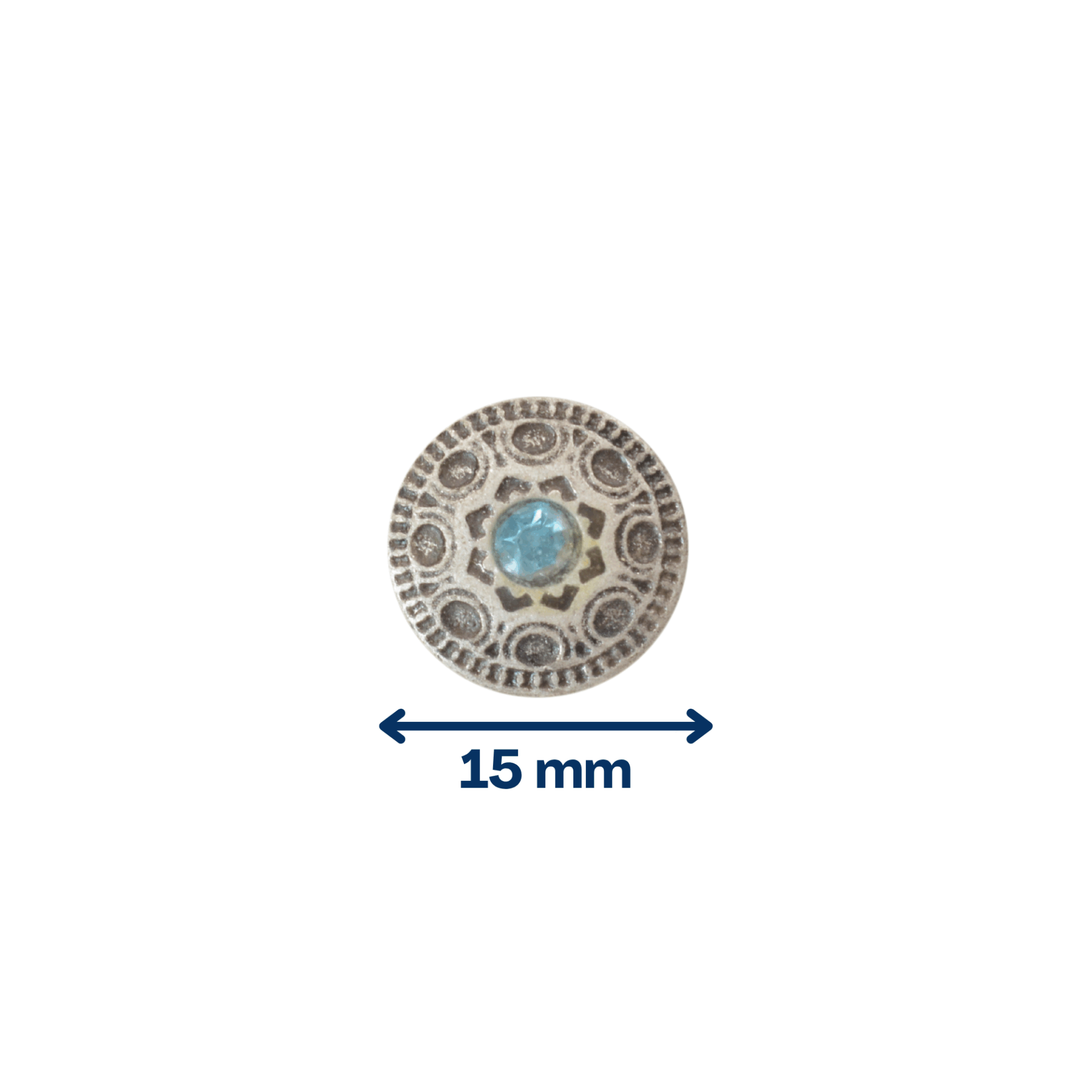 Freya turquoise vieil argent 15mm