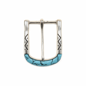 Boucle Mojave – Nickel et Turquoise – 38 mm – 1649-03