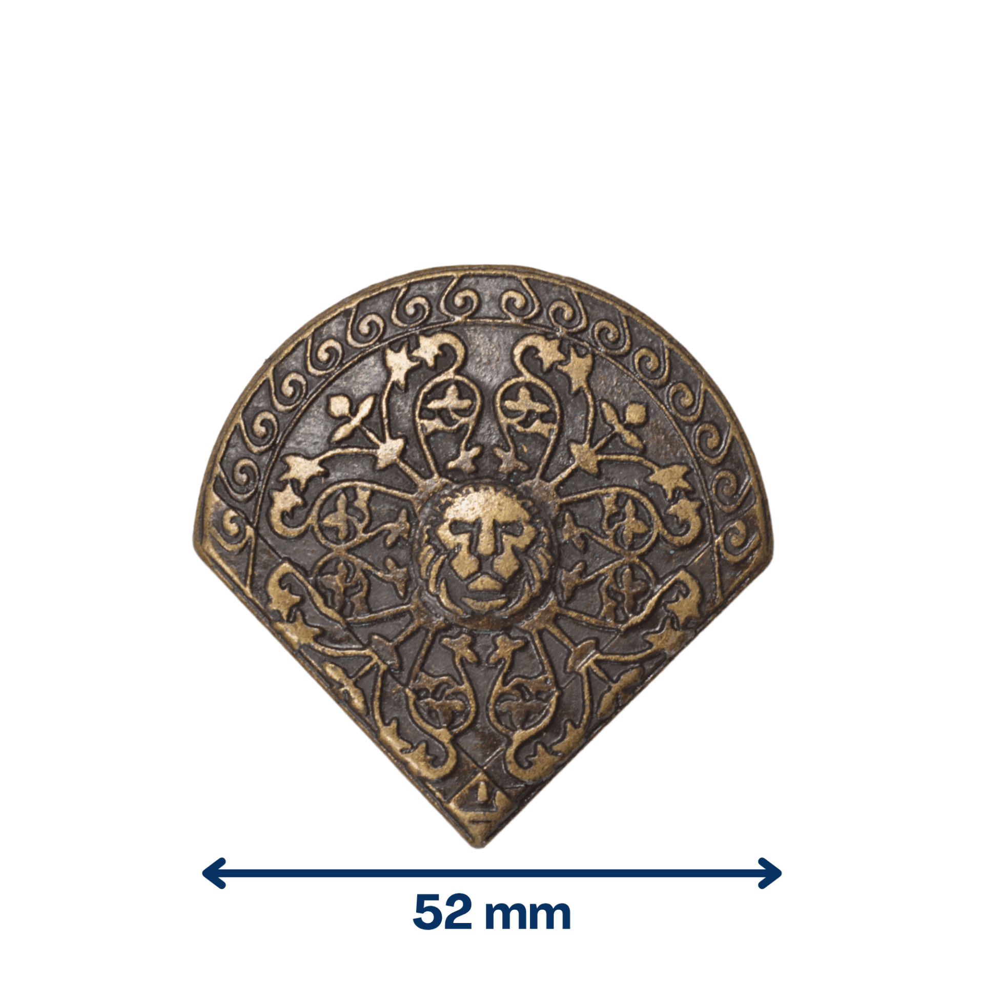 Rivet d’angle Coeur de Lion vieux laiton