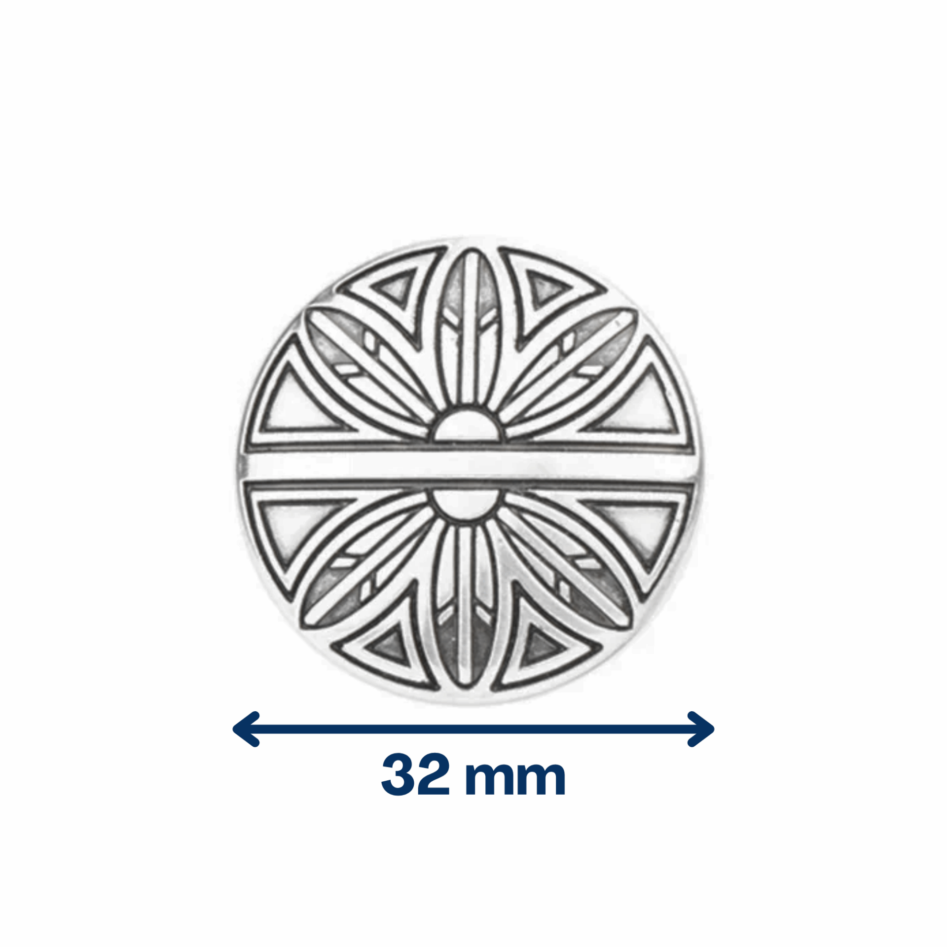 Concho bouclier plume 32 mm