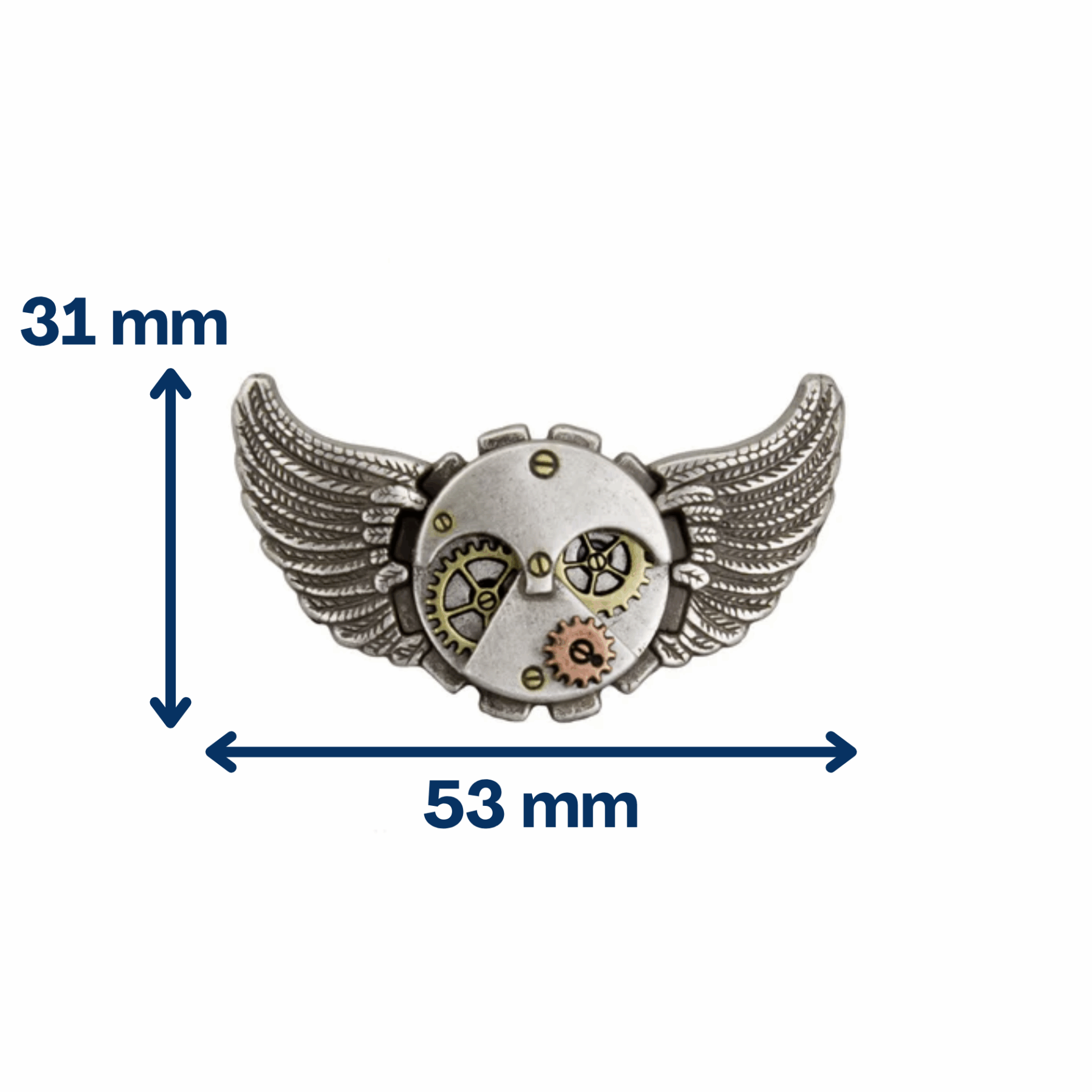 Concho steampunk engrenages + ailes