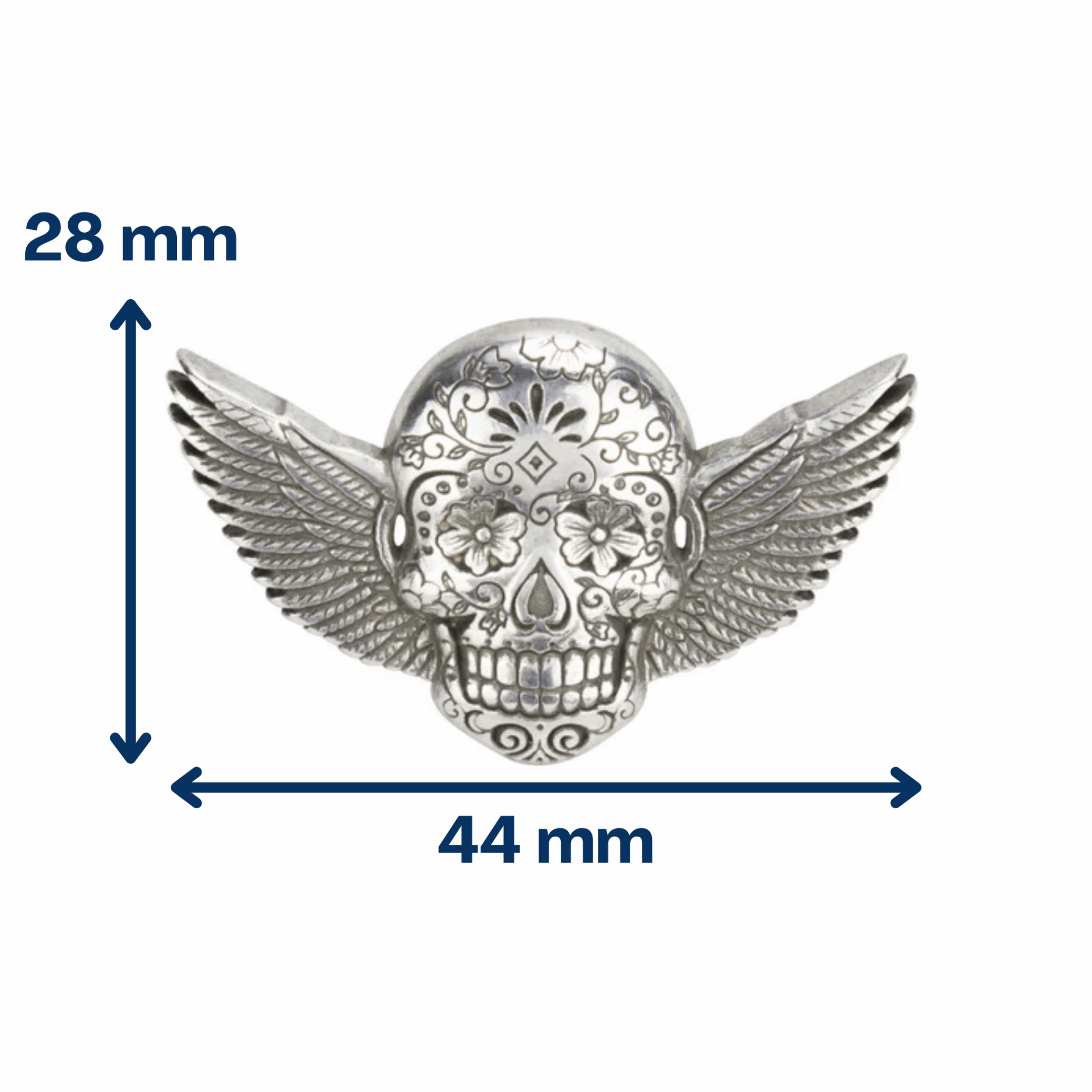 Concho pour cuir tête de mort mexicaine – ailes