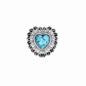 Concho turquoise cœur et plume