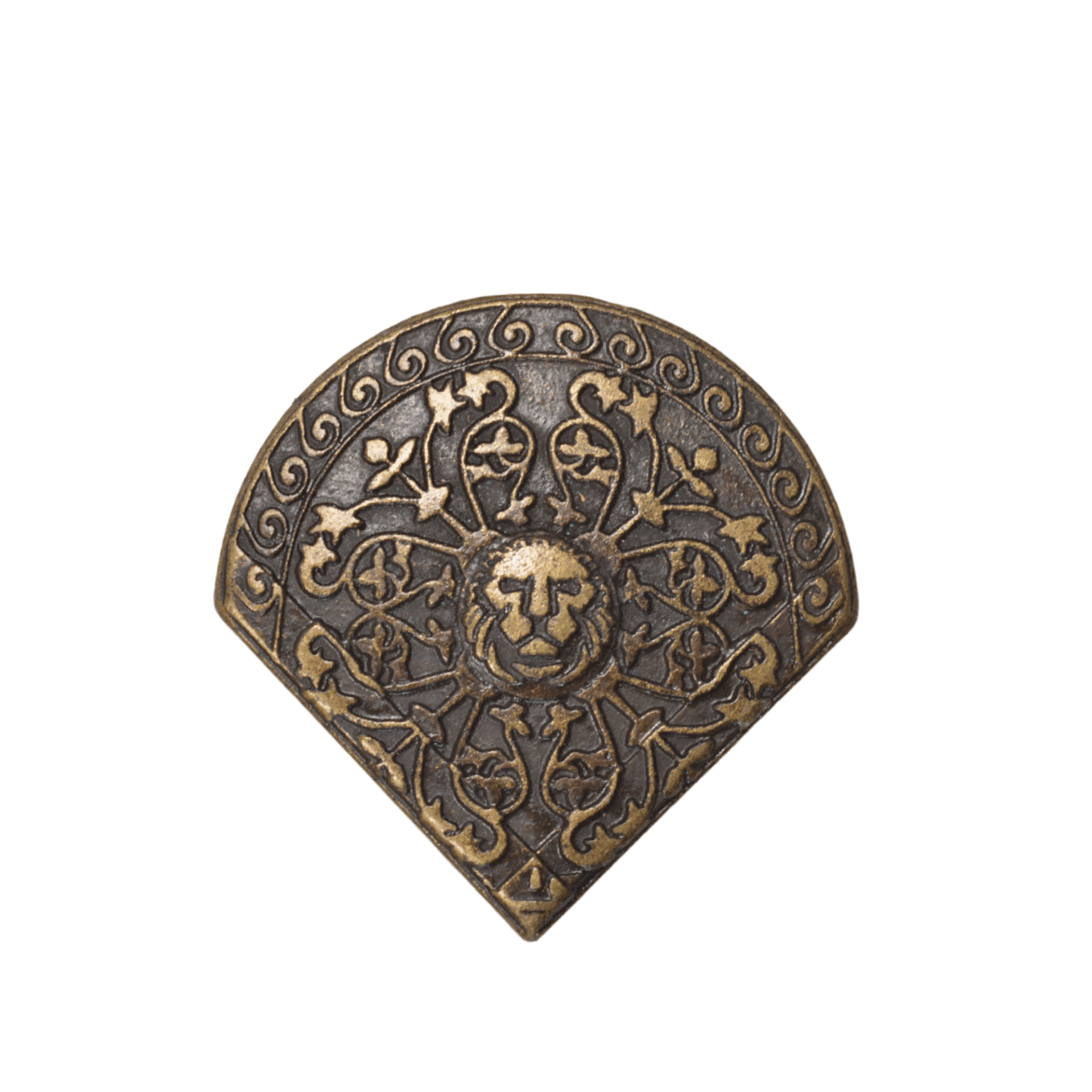 Rivet d’angle Coeur de Lion vieux laiton