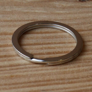 Anneau plat de porte-clés 25 mm finition nickel