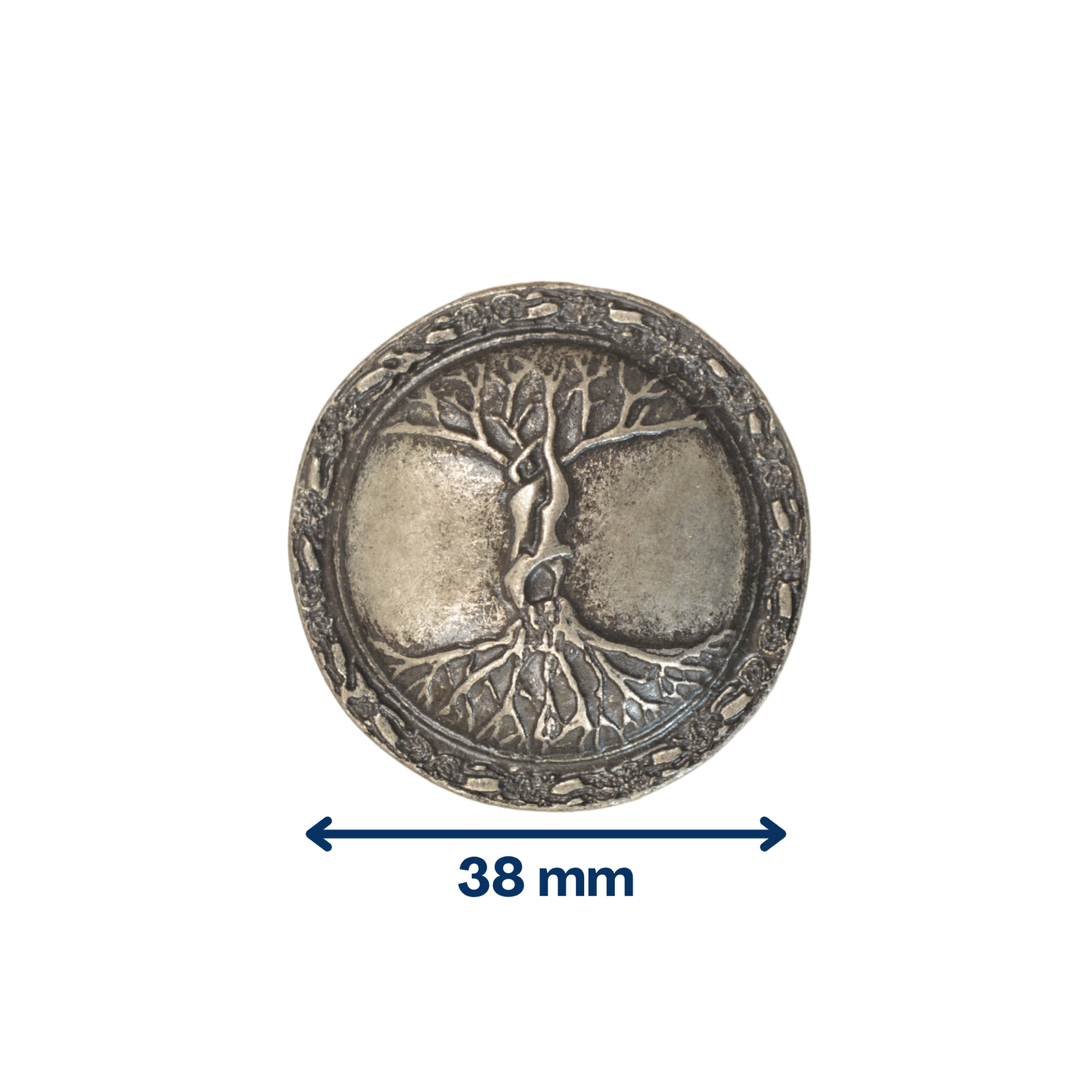 Arbre celtic vieil argent 38 mm