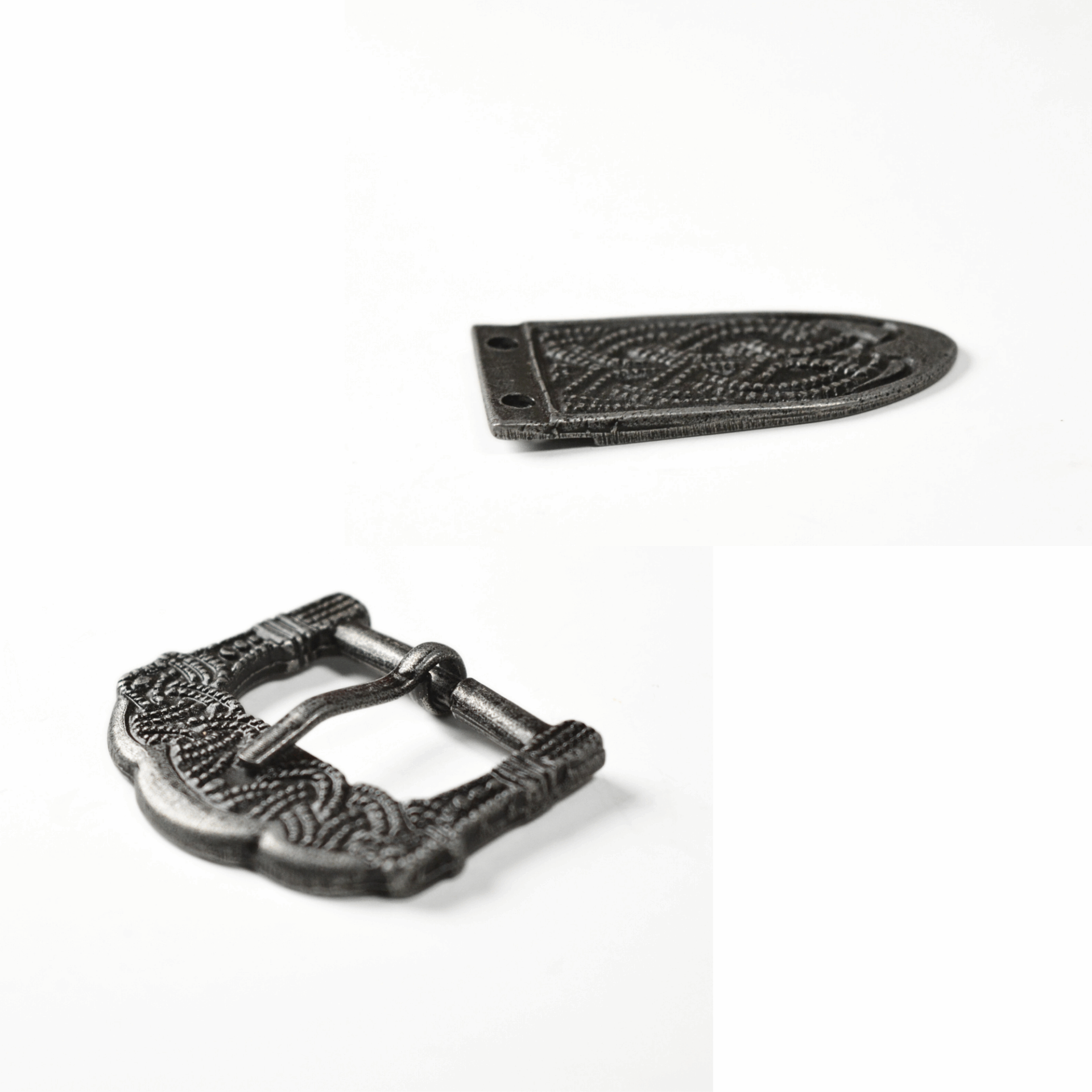 Boucle et bout de ceinture viking Gokstad - Vieil-argent – Image 2