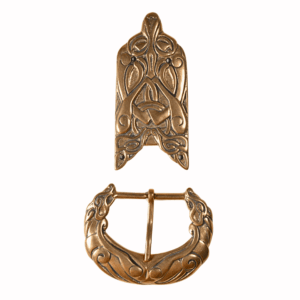 Boucle et bout de ceinture “fenrir borre” bronze – 30 mm