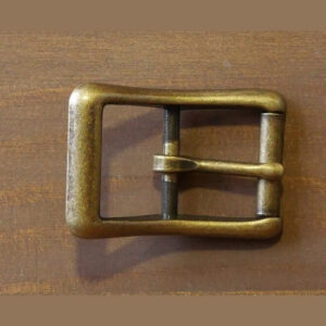 Boucle à rouleau pour sangle de 25 mm finition laiton vieilli