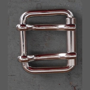 Boucle double ardillon à rouleau 25 mm finition nickel