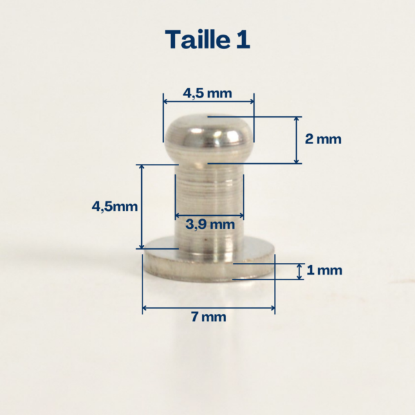 Bouton de col laiton Taille 1 – Image 5