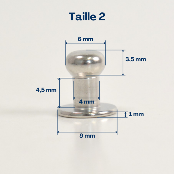 Bouton de col vieux laiton Taille 2 – Image 2