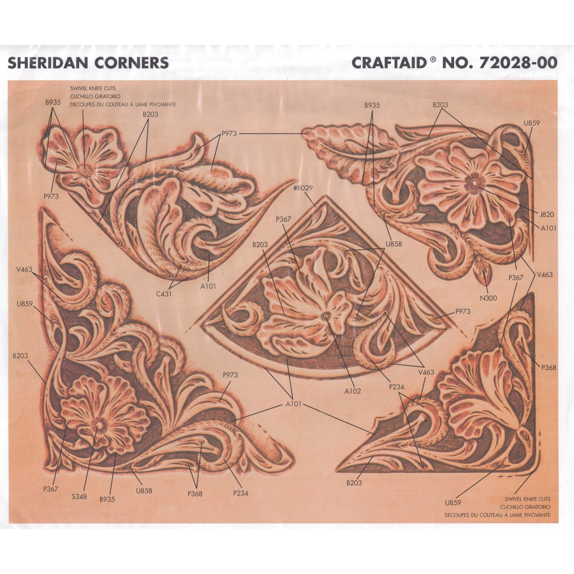 Calque pour le transfert de motifs - angles de style Sheridan