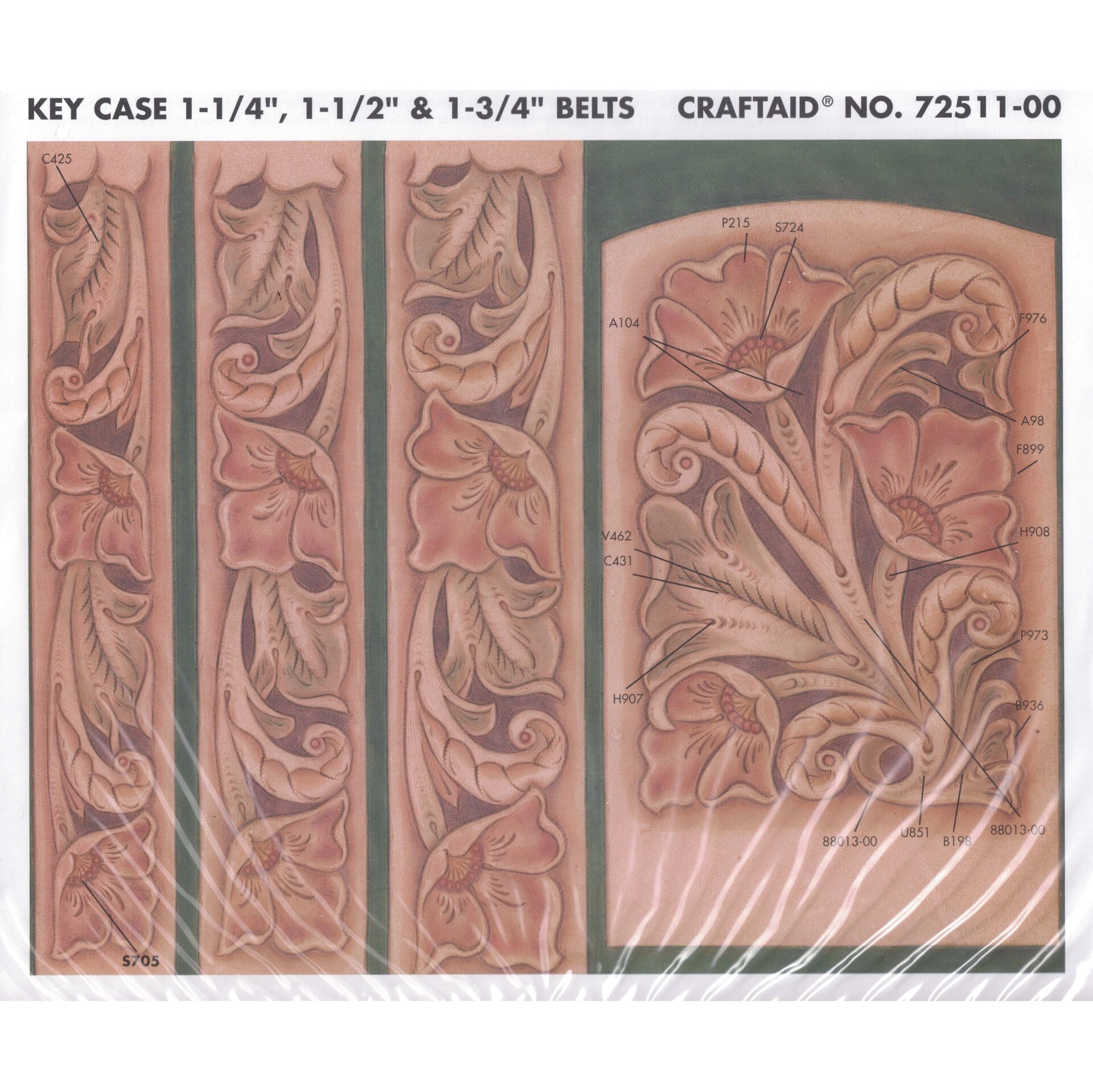 Calque pour le transfert de motifs - motif floral pour ceinture et pochette