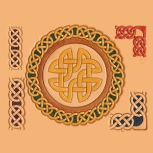 Calque pour le transfert de motifs celtiques (ronds et bordures)