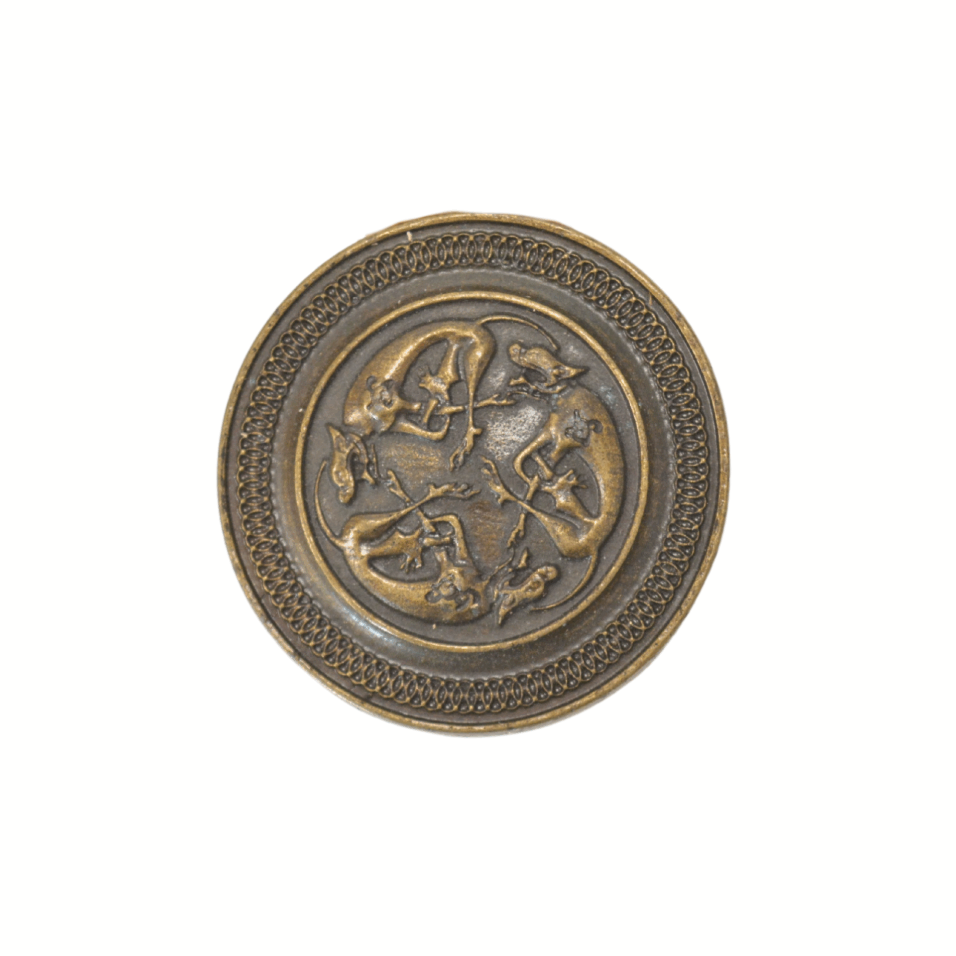 Chiens celtic vieux laiton