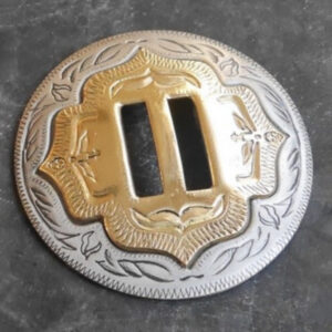 Concho argent et or à lacer – 38 mm