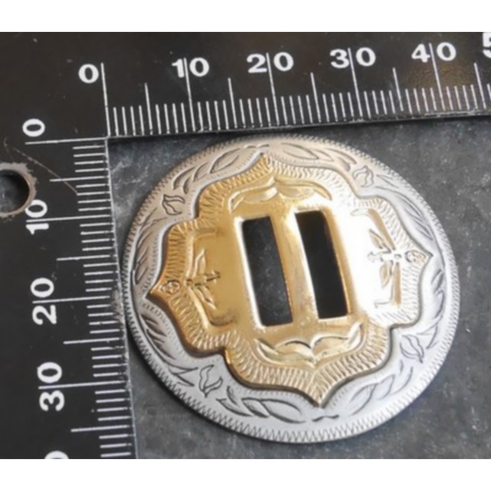 Concho argent et or à lacer - 38 mm – Image 3