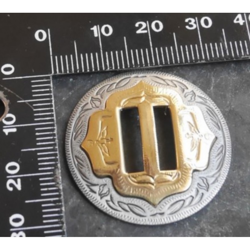 Concho argent et or à lacer - 32 mm – Image 3