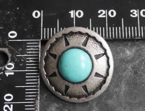 Concho rond natif vieil argent - turquoise – Image 4