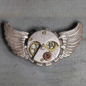 Concho steampunk engrenages + ailes