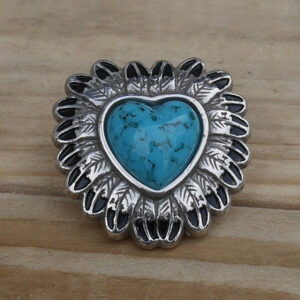Concho turquoise cœur et plume