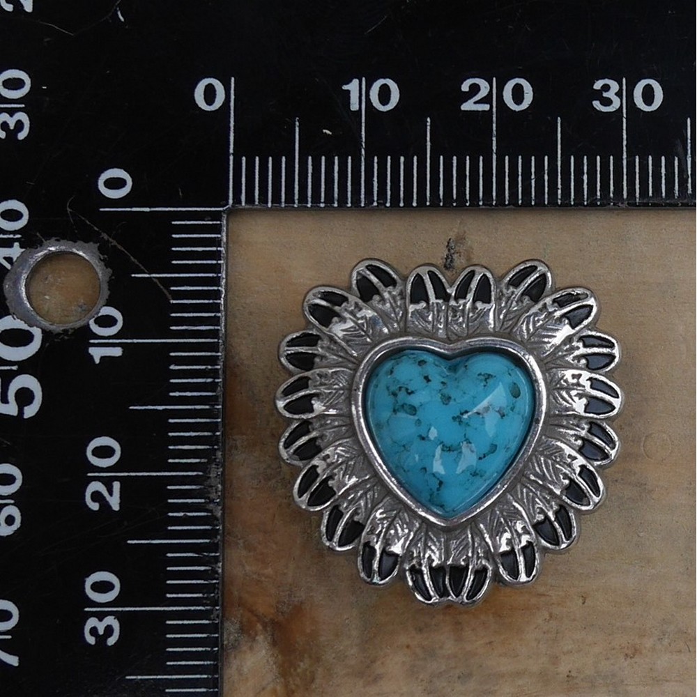 Concho turquoise cœur et plume – Image 3