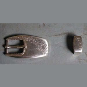 Ensemble boucle et passant 20 mm vieil argent