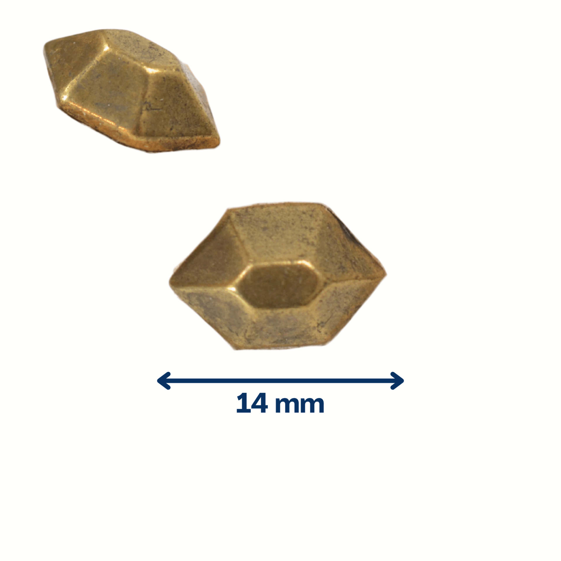 Hexagone vieux laiton