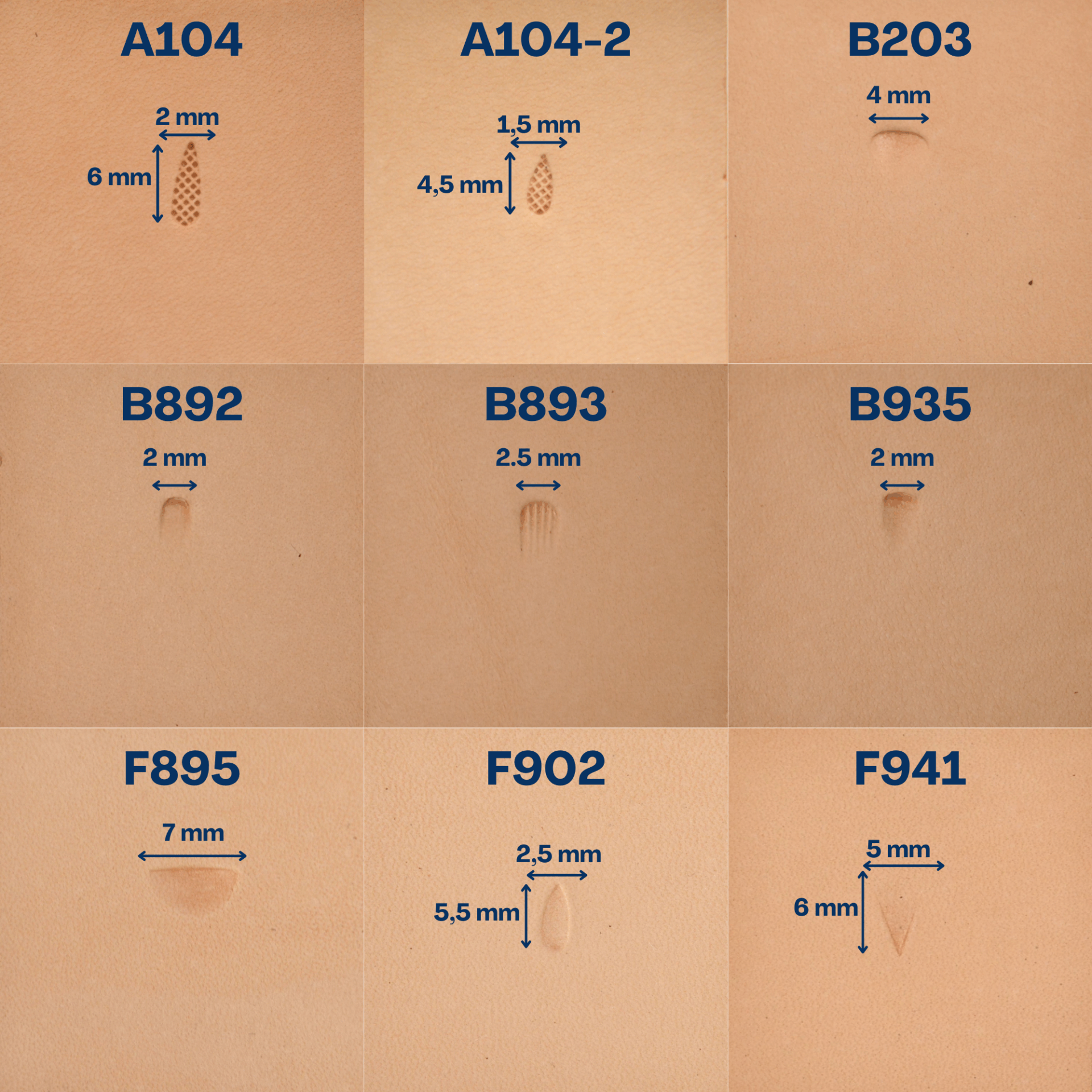 Lot Eden - Kit de 11 Matoirs de Repoussage Cuir – Image 2