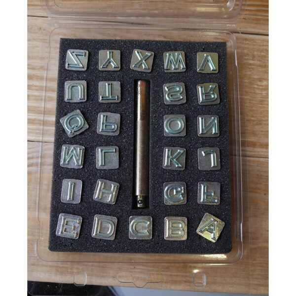 Matoir cuir coffret lettre 1,27 mm double trait – Image 3