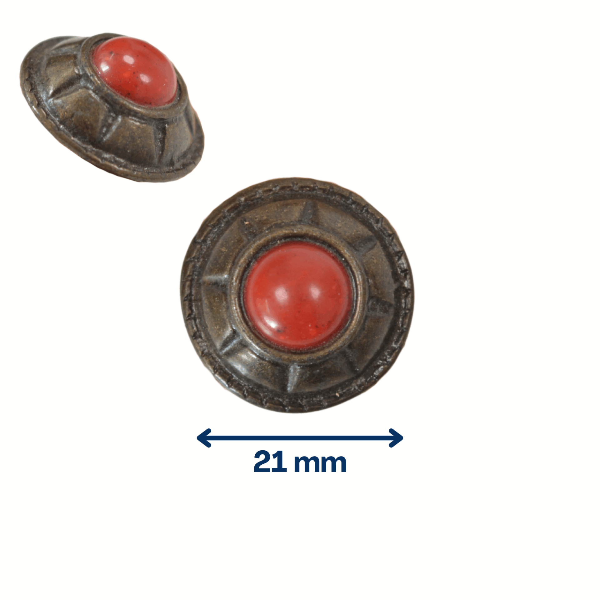 Concho rond natif – rouge