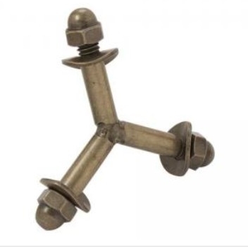 Tribolt pour chaise en cuir laiton vieilli