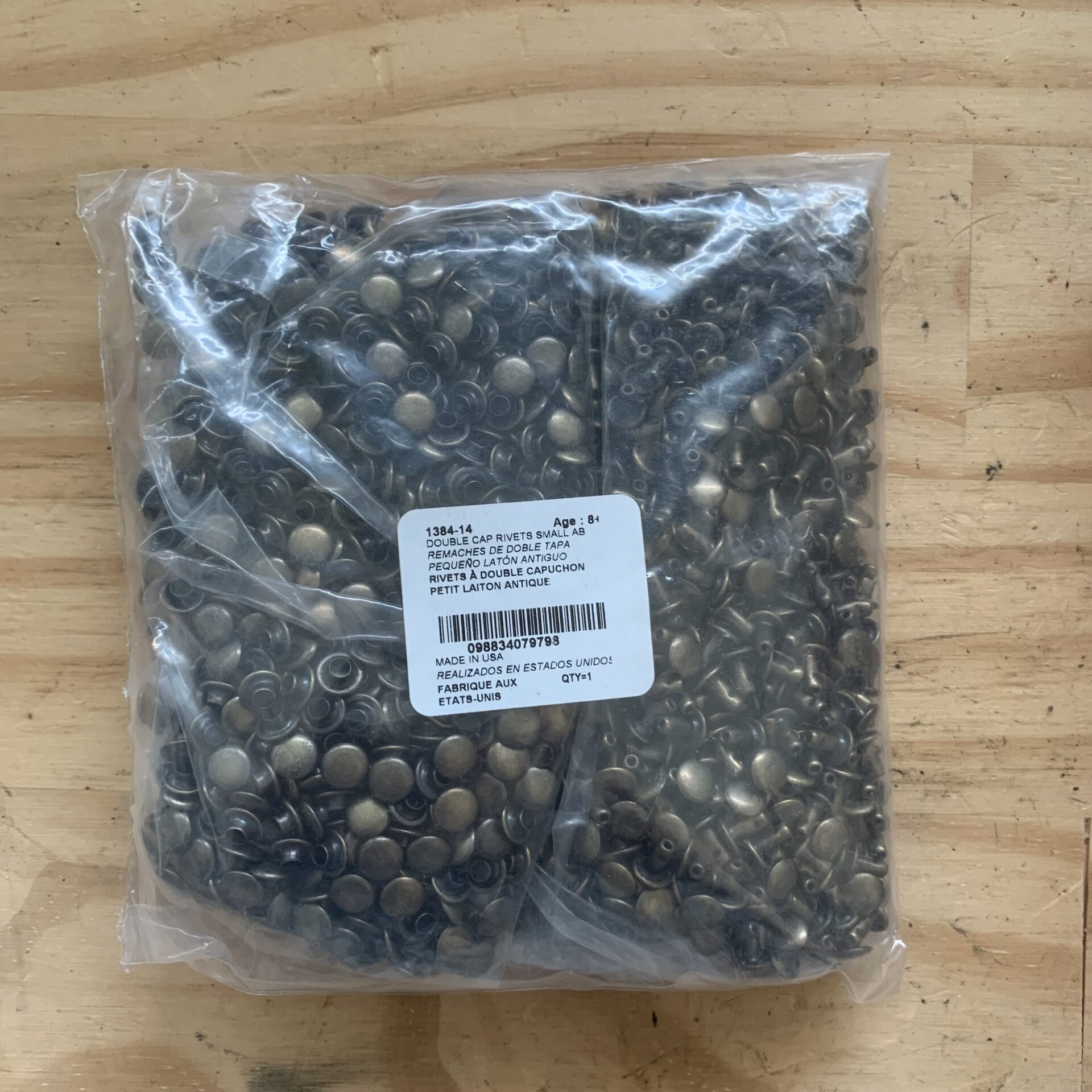 Rivet laiton vieilli pour cuir *1000