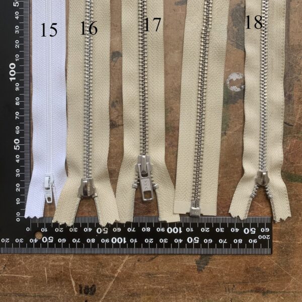 Fermetures à glissières blanche n°17 80cm – Image 2