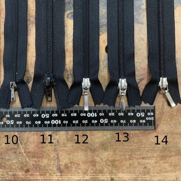 Fermeture à glissière noir n°10 13cm – Image 2