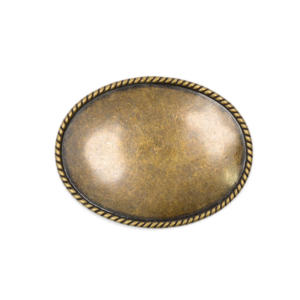 Boucle plaque vierge ovale – Vieux laiton – 40 mm – 1764-01