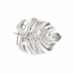 Boucle plaque – Feuille de monstera – Nickel – 40 mm – GX13185PL
