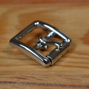 Boucle laiton massif finition nickel à rouleau 20 mm