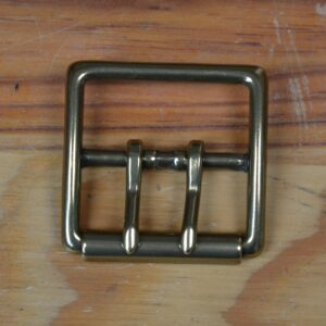 Boucle double ardillon vieux laiton – 40 mm