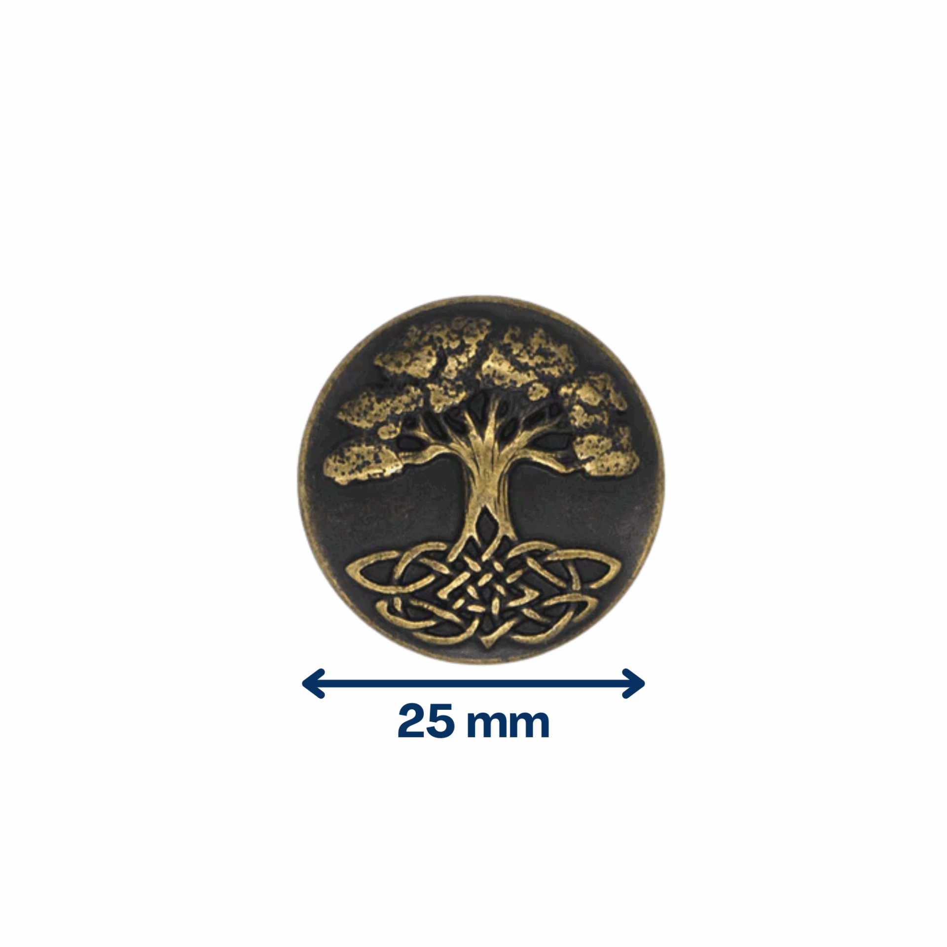 Concho Arbre de vie - Vieux laiton - 25 mm – Image 2