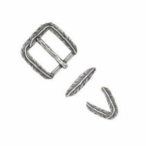 Set boucle plume – Vieil argent