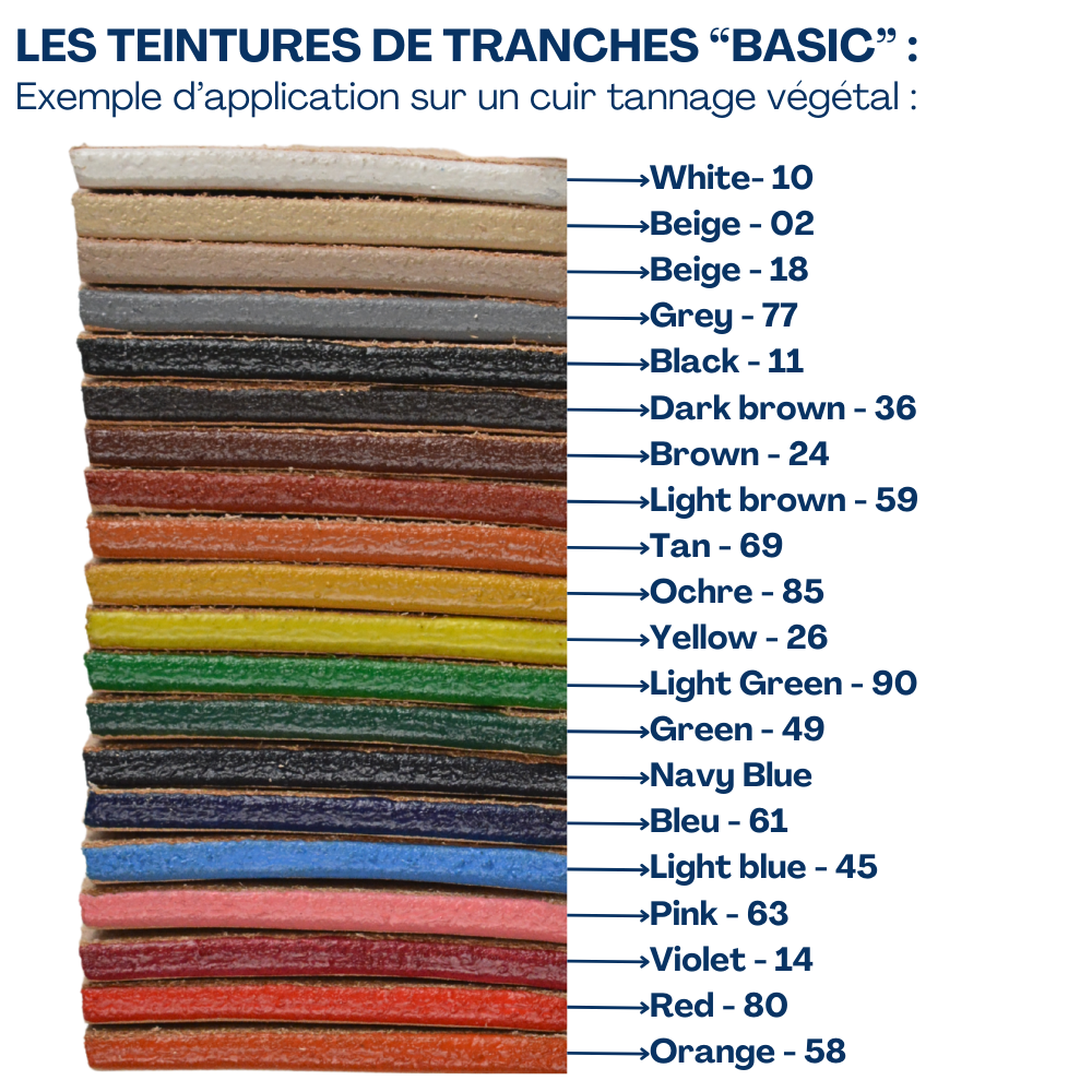 Nuancier teinture de tranche Basic