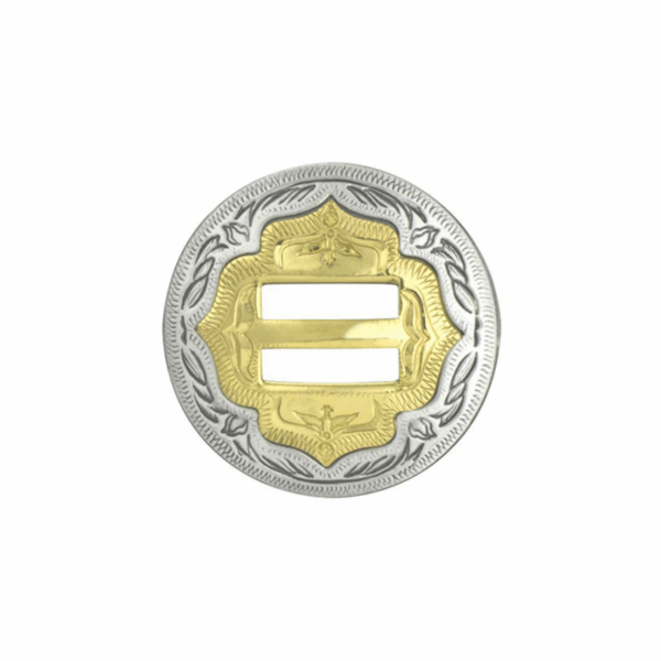 Concho argent et or à lacer – 32 mm